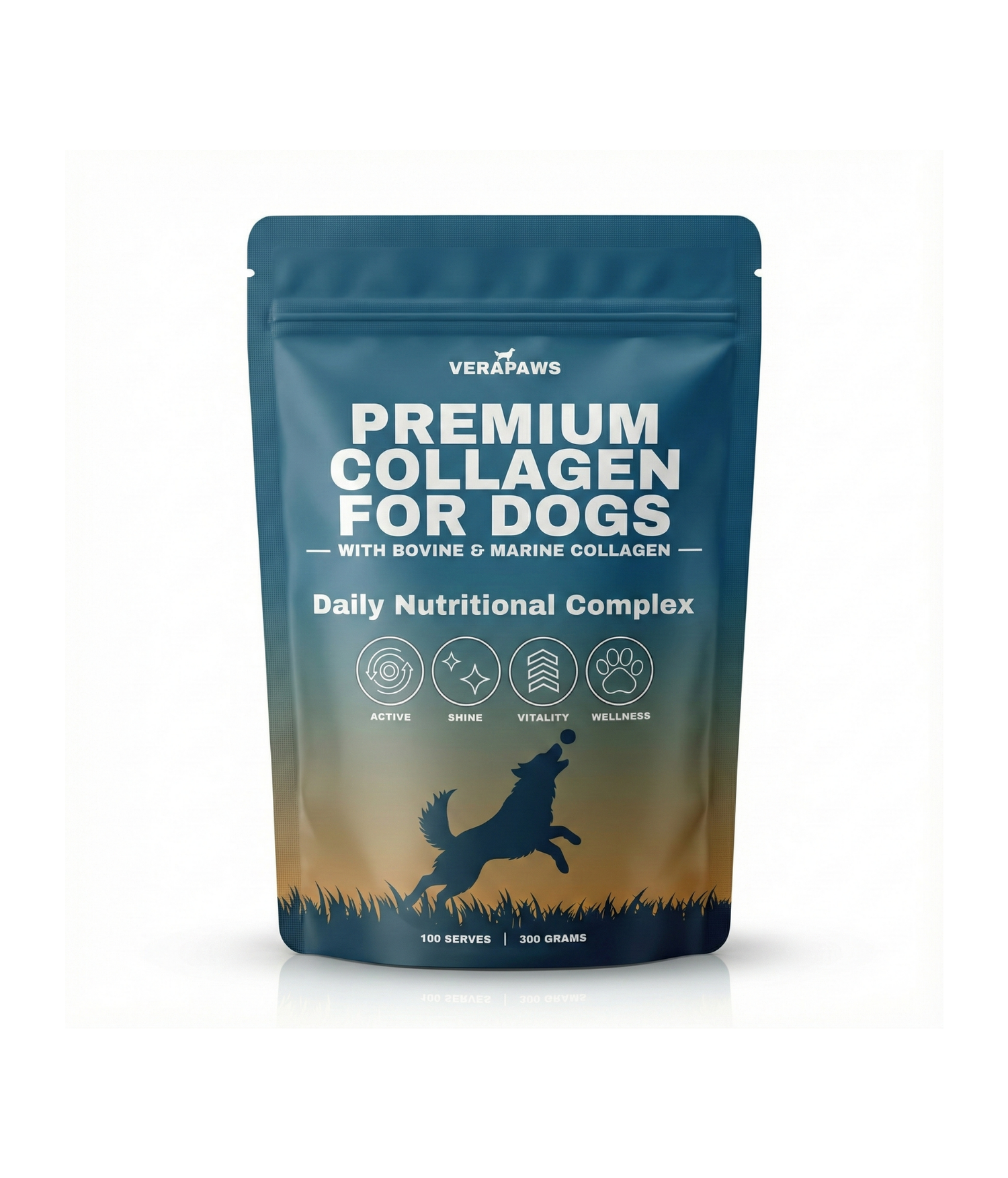 Package of VeraPaws Premium Collagen for Dogs on a white background